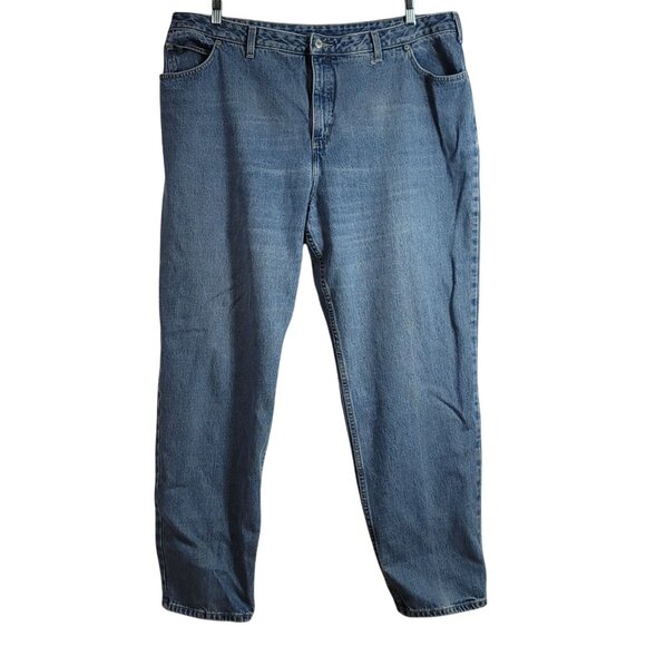 Lands' End Jeans Blue Size 20W Zip Pockets Cotton Recover High Rise Straight Leg - Picture 1 of 9